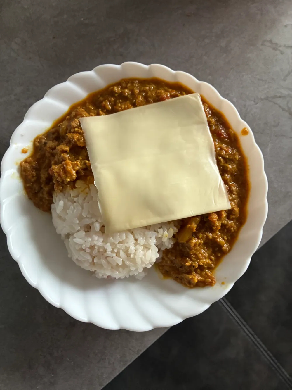 朝ごはんのキーマカレー